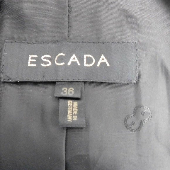 New‎ Escada Black Silk Mink Trim Jacket Pant Suit sz EURO 36/ 38 - Picture 6 of 6